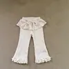 Pantalones Casuales para Niñas de Primavera y Otoño, Moda Infantil Elegante, Pantalones Falda de Encaje con Lunares Estilo Coreano de Piernas Acampanadas