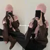 Gorros de mezcla de lana al por mayor transfronterizos, gorros de lana para mujer de otoño e invierno, gorros de punto de moda y cálidos con puño, gorros para el frío de pareja, fabricante