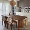 Mesa de Comedor Estilo Medieval de Nogal Negro Rectangular Madera Maciza Mesa Larga Grande Sala de Estar Hogar Mesa de Tablero Grande Escritorio