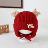Chapéu de Tricô para Bebê de 1 Ano Outono e Inverno Desenho Animado Urso Duplo Super Fofo Chapéu de Lã para Bebê Proteção Térmica para Orelhas Capuz