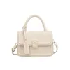 Bolsa de Ombro Transversal Cor Sólida Simples Novo Estilo 2024 Estilo Western Design de Nicho Moda Popular Pequena Quadrada Portátil Bolsa Feminina