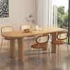 Mesa de Ilha de Madeira Maciça Nórdica Apartamento Pequeno Parede de Semicírculo Sala de Estar Mesa Longa Mesa de Jantar de Escritório Mesa de Jantar Integrada