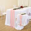 Camino de mesa de gasa en verde salvia perla para decoración de mesa de banquete de bodas, disponible en ocho colores, directo del fabricante, venta al por mayor