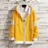 Conjunto de suéter para hombre otoño estilo coreano moderno holgado cárdigan chaqueta con capucha conjunto de pantalones casuales guapo a juego moda