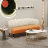 Sofá Pequeño de Cuero con Forma de Pata de Gato de Lujo Ligero de Moda para Apartamentos Pequeños, Adecuado para Uso Doméstico, Sala de Estar, Salón de Belleza, Tienda de Ropa y Salón de Peluquería