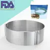 Anel de Mousse de Aço Inoxidável Molde para Biscoito 6-12 Polegadas Retrátil Molde Redondo para Bolo Ferramentas de Confeitaria DIY Atacado
