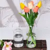 Vaso Pequeno de Vidro Borossilicato Transparente para Venda por Atacado Boca Estreita Decoração de Mesa para Casa Cilindro de Vidro Criativo Reto