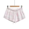 1552-3 Shorts Xadrez Elástico na Cintura com Cordão Estilo Coreano 26 Estilo Primavera Calças Casuais Shorts