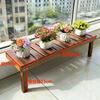 Mesa de Balcón Repisa de Ventana Ensanchada Mesa Estante para Flores de Madera Sólida Tipo Piso Pie Alto y Bajo Anticorrosión Estante de Almacenamiento de Una Capa Estante para Macetas