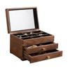 Caja de almacenamiento de joyas de nogal negro, caja de exhibición de cajón multicapa retro de madera, caja de joyería para pendientes, collares, venta al por mayor