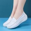 Zapatos de enfermera para mujer, de una sola capa, transpirables, con suela suave, para no cansar los pies, suela gruesa, zapatos blancos informales, sin cordones, combinables con todo.