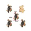Accesorios para Joyería de Aleación con Goteo de Aceite DIY Colgantes de Mariposa Oscura Murciélago Pendientes Pendientes Pulsera Colgante W508
