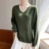 Explosiones Transfronterizas Cachemira Seda de Morera Ligera Blusa de Punto para Mujer Cuello en V Estilo Perezoso Nuevo Suéter de Cachemira Suéter
