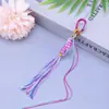 Llavero Anillo Nudo Vajra Colorido Estilo Xizang Rueda de Oración Colgante Tejido Accesorio de Bolso Hecho a Mano Cordón