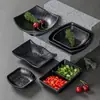 Xiangyuan Meimamine Vajilla Plato Plato de Sabor Plato de Condimentos para Barbacoa Comercial Plato para Platos Fríos Platos para Platos Fríos Imitación de Porcelana