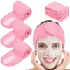 Lenço de cabeça para salão de beleza, faixa de cabelo para lavar o rosto, prendedor de cabelo com velcro, acessório de cabelo de máscara facial de dupla camada adesiva para maquiagem