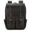 Mochila Masculina, Mochila de Couro Crazy Horse, Bolsa Escolar de Couro Bovino, Mochila de Grande Capacidade, Bolsa de Viagem, Bolsa de Ombro Masculina para Negócios