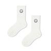 Calcetines Deportivos de Moda para Hombre Otoño e Invierno Retro Sonriente para Mujer Media Pantorrilla Coreano Americano Ins Calcetines de Baloncesto Blanco