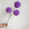 Flores artificiais 3 cabeças romanas hortênsia bola de cebola casamento cerimonial salão teto alta arte de flores macias linha basing bola