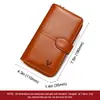 Cartera larga de cuero Hummer Paul para mujer, con RFID, tarjetero, gran capacidad, con correa de muñeca desmontable