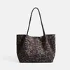 Bolsa grande de estampa de leopardo para mulheres, nova bolsa de ombro vintage simples para outono e inverno de 2026, bolsa tote versátil para o dia a dia