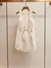 Colección de verano de alta gama para mujer de Shenzhen Nanyou: nuevo vestido chaleco sin mangas de estilo francés, chic, entallado a la cintura, calado, bordado para mujer