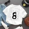 Camiseta de Manga Corta para Bebé de 1 Año Cumpleaños Número Verano Nueva Ropa para Niños Niños y Niñas Dibujos Animados Algodón Tops