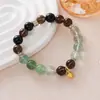 Pulseira de Cristal de Fluorita Verde Natural, Pulseira de Design Original Exclusivo da Moda para Mulheres, Pulseira Versátil e de Alto Padrão