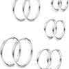 Pendientes europeos y americanos simples de línea redonda quirúrgica 316L transfronterizos hipoalergénicos para hombres y mujeres de acero inoxidable para cartílago, oreja, hebilla, joyería para piercing