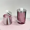 Botellas de Loción Cosmética de Alta Gama con Set de Diamantes Grandes de Alta Gama Color Rosa para Cremas 15/30/50g