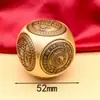Círculo Giratorio de Seis Caras de Latón para Atraer Fortuna y Riqueza, Adorno Artesanal de Tamaño Grande para Llevar en la Mano