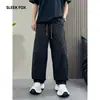 Pantalones Cargo de Pierna Ancha Versátiles de Calle Moda Masculina Casual Simple para Verano Otoño Deportes al Aire Libre Pantalones Largos de Pierna Recta