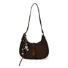 Bolsa de Axila Texturizada Simples Versátil Retro para Mulheres Outono Inicial Elegante Casual Trabalho Roupa de Trabalho Bolsa de Ombro Transversal