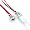 Conector Hembra Transparente Tipo C con Luz LED, Cables Rojo y Negro, para Puerto de Carga de Modificación de Coche