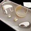 Pulsera Metálica Irregular Redonda Hueca Abierta, Estilo Europeo y Americano, Pulsera Versátil de Nicho, Joyería de Lujo Ligero de Alta Gama