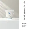 Qingji Estilo Nacional Porcelana de Jade Flor e Borboleta Pintada à Mão Azul e Branco Coleção de Conjunto de Chá Conjunto de Chá Kung Fu Bule Doméstico Tigela com Tampa Xícara de Chá