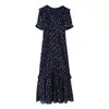 Ropa de Mujer Transfronteriza de Aliexpress 2026 Moda Europea y Americana Vestido de Manga Larga con Cuello de Volantes Decorado con Botones para Mujer D17240
