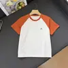 Camiseta de manga corta raglán con bloques de color para exteriores de verano para niños y niñas mayores, estudiantes y conjuntos a juego para padres e hijos, camiseta infantil transpirable de secado rápido