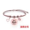 Pulseira europeia e americana transfronteiriça pulseira de osso de cobra de aço inoxidável pulseira com gravação em aço titânio presente de feriado comemorativo do Dia das Mães atacado