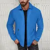 Nueva Chaqueta Abrigo Casual de Invierno para Hombre Amazon Transfronterizo Color Sólido Bolsillo con Cremallera Manga Larga Fabricante Venta al por Mayor
