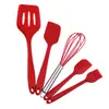 Stock Disponible Espátula de Silicona Juego de Cinco Piezas de Silicona Resistente a Altas Temperaturas Espátula para Crema Herramientas para Hornear Pasteles Brocha de Espátula de Silicona
