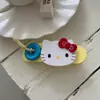 ¡Planeta de Niñas! Pinza para el Cabello con Botón de Gato Kt de Color Contrastante Pinza Grande de Pato Pinza para Recoger la Mitad del Cabello Accesorios para el Cabello