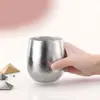 Taza de Huevo de Ganso Flor de Hielo de Titanio Puro Taza de Cerveza Antibacteriana y Conservadora de Frescura Taza Doméstica de Leche Taza de Café de Titanio