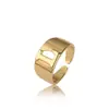 Joyería europea y americana moda creativa anillo de 26 letras inglesas dorado apertura ajustable anillo de temperamento para dama