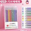 Plumas de Gel con Purpurina Set Completo de 72 Colores Punta de Bala Plumas de Purpurina Coloridas para Diario, Informes Dibujados a Mano, Dibujo, Graffiti y Marcadores