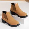 Botas de mujer estilo nuevo, talla grande, caña corta, sin cordones, elásticas, con tacón grueso, 2026, sencillas y cómodas, adecuadas para primavera, otoño e invierno