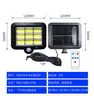Carregamento por Painel Solar Luz com Sensor de Corpo Humano Luz Externa Dividida para Pátio Luz de Parede Iluminação Externa Poste de Luz