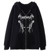 2022 Europeu e americano Diablo Skull Skeleton Sweatshirt masculino e feminino Gothic Couple Harajuku Large Size Zipper Sweatshirt
