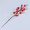 Flores Artificiales Transfronterizas con Escarcha Fruta Roja Bayas Esquejes Decoración Accesorios Rojos de Navidad Adornos para Muebles Bayas Rojas de Navidad