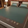 Tapete de Rattan de Verão Espessado Reversível Tapete de Seda Gelo Dobrável Tapete Doméstico de Rattan de Artemísia Rattan Puro Natural Atacado